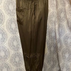 NWT Johnny Was Ray Satin Cargo Cropped Jogger XL